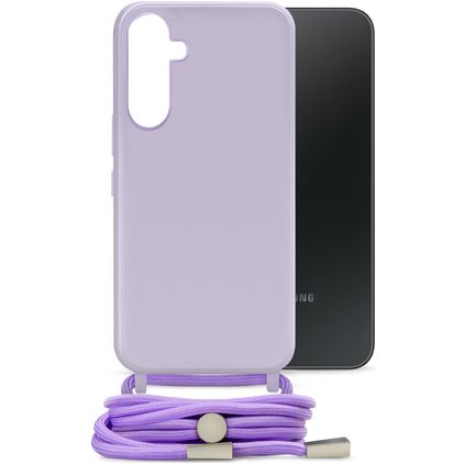 Mobilize Lanyard Gelly Samsung Galaxy A34 TPU souple Coque avec cordon - Pastel Purple