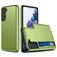 Mobigear Card Coque Samsung Galaxy S21 Plus Coque arrière Rigide Anti-Chocs avec Porte-Cartes - Vert