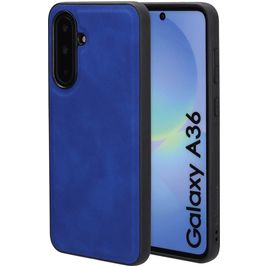 Mobiparts Classic Coque Samsung Galaxy A36 MagSafe Coque arrière en TPU,Similicuir - Sapphire Blue