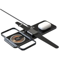 Mobigear 3in1 Clear - Chargeur Qi Wireless 15W - Noir
