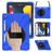 Mobigear SureGrip XGuard Coque iPad 9 (2021) Coque arrière en Plastique rigide,Silicone + Porte-crayon + Bandoulière + Support Amovible - Bleu