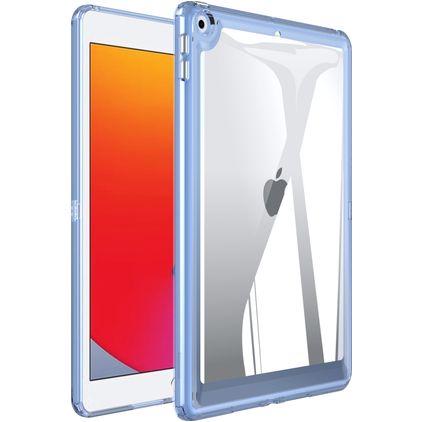 Mobigear Crystal Coque iPad 7 (2019) Coque Arrière Rigide - Transparent / Bleu