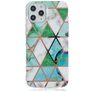 Mobigear Marble Coque iPhone 12 Pro Max Coque arrière en TPU Souple - Blanc / Vert