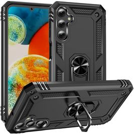 Mobigear Armor Ring Coque Samsung Galaxy A24 Coque arrière Rigide Anti-Chocs avec Anneau-Support - Noir