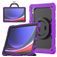 Mobigear RingGuard Coque Samsung Galaxy Tab S10 Ultra Coque arrière en Plastique rigide,Silicone + Porte-crayon + Bandoulière + Support Amovible - Violet