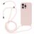 Mobigear Lanyard iPhone 14 Pro Coque avec cordon en Silicone - Sand Pink
