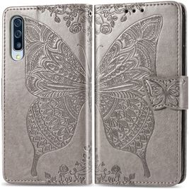 Mobigear Butterfly Housse Samsung Galaxy A50 Etui Porte-Monnaie - Gris