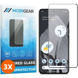 Mobigear Premium Google Pixel 8 Pro Verre trempé Protection d'écran - Compatible Coque - Noir (Lot de 3)