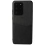 Valenta Card Slot Coque Samsung Galaxy S20 Ultra Coque arrière en Cuir Véritable avec Porte-Cartes - Noir
