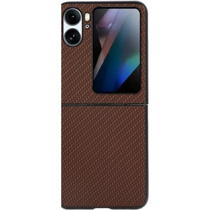 Mobigear Excellent Coque OPPO Find N2 Flip Coque arrière Rigide - Marron