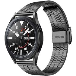 Mobigear Seven Bead Bracelet Acier Smartwatch Fermeture à pince - Connexion universelle de 20 mm - Noir
