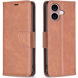 Mobigear Excellent Housse iPhone 16 Plus Etui Porte-Monnaie - Marron