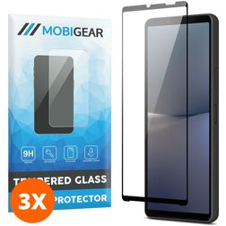 Mobigear Premium Sony Xperia 10 V Verre trempé Protection d'écran - Compatible Coque - Noir (Lot de 3)