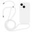 Mobigear Lanyard iPhone 14 Plus Coque avec cordon en Silicone - Blanc