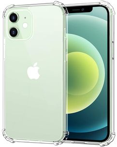 Mobigear Cushion Coque Transparente iPhone 12 Mini Coque arrière en TPU Souple Anti-Chocs - Transparent
