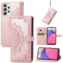 Mobigear Mandala Housse Samsung Galaxy A33 Etui Porte-Monnaie - Rose doré