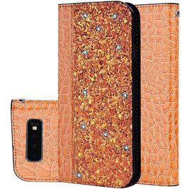 Mobigear Croco Glitter Housse Samsung Galaxy S10 Plus Etui Porte-Monnaie - Orange Mobigear Croco Glitter Housse Samsung Galaxy S10 Plus Etui Porte-Monnaie - Orange