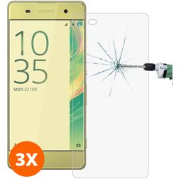 Mobigear Sony Xperia XA Verre trempé Protection d'écran - Compatible Coque (Lot de 3)