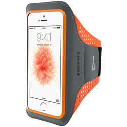 Mobiparts Comfort Fit Brassard Téléphone iPhone SE (2016) Brassard Coque de Sport en Neoprène - Neon Orange