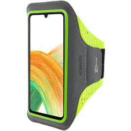 Mobiparts Comfort Fit Brassard Téléphone Samsung Galaxy A33 Brassard Coque de Sport en Neoprène - Neon Green