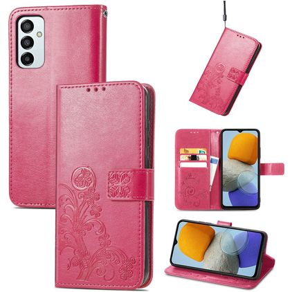 Mobigear Clover Housse Samsung Galaxy M23 Etui Porte-Monnaie - Magenta