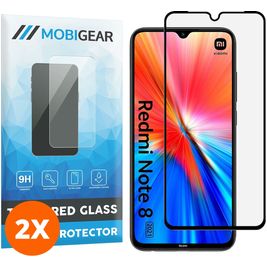 Mobigear Premium Xiaomi Redmi Note 8 Verre trempé Protection d'écran - Compatible Coque - Noir (Lot de 2)