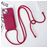 Mobigear Lanyard Card iPhone 15 Coque avec cordon en Silicone et Porte-Cartes - Bordeaux