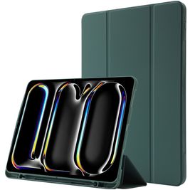 Mobigear Tri-Fold Gel Coque iPad Pro 11 Pouces (2025) Etui en TPU,Similicuir + Porte-crayon - Vert