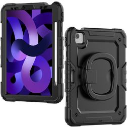 Mobilize Rotating Defender iPad Pro 11 pouces (2021) Plastique rigide / Silicone Coque arrière + Bandoulière + Support - Noir