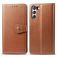 Mobigear Snap Button Housse Samsung Galaxy S21 FE Etui Porte-Monnaie - Cognac