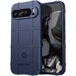 Mobigear Rugged Shield Coque Google Pixel 9 Pro Coque arrière en TPU Souple Anti-Chocs - Bleu