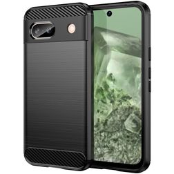 Mobigear Brushed Slim Coque Google Pixel 8a Coque arrière en TPU Souple - Noir