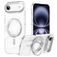 Mobigear Frosted Mag Coque iPhone Air MagSafe Coque arrière Rigide avec Support Amovible - Argent