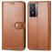 Mobigear Snap Button Housse Vivo Y76 Etui Porte-Monnaie - Marron