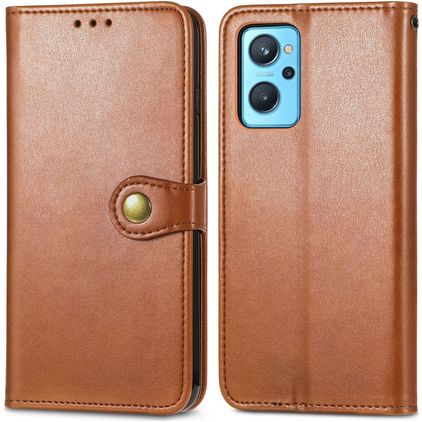 Mobigear Snap Button Housse OPPO A76 Etui Porte-Monnaie - Marron