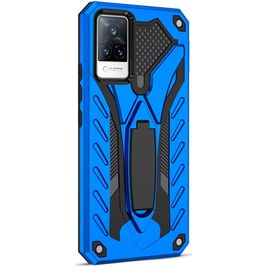 Mobigear Armor Stand Coque Vivo V21 Coque arrière Rigide Anti-Chocs avec Support Amovible - Bleu
