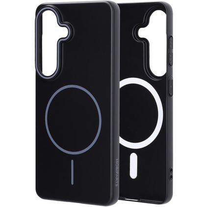Mobiparts Slim Line Coque Samsung Galaxy S26 MagSafe Coque arrière Rigide - Onyx Black