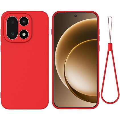Mobigear Rubber Touch Coque OnePlus 15 Coque arrière en Silicone - Rouge