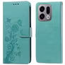 Mobigear Flowers Housse OPPO Find X9 Etui Porte-Monnaie - Vert
