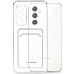 Mobilize Gelly Card Coque Transparente Samsung Galaxy A54 Coque arrière en TPU Souple avec Porte-Cartes - Transparent