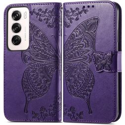 Mobigear Butterfly Housse OPPO Reno 12 Pro Etui Porte-Monnaie - Violet