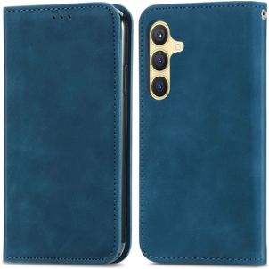 Mobigear Retro Slim Housse Samsung Galaxy S25 Plus Etui Porte-Monnaie - Bleu