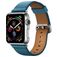 Mobigear Roma Bracelet Cuir Apple Watch Fermeture boucle ardillon - 49/46/45/44 mm - Bleu