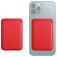 Mobigear Wallet - Porte Cartes en - 3 Cartes - Compatible MagSafe - Rouge