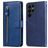 Mobigear Zipper Housse Samsung Galaxy S23 Ultra Etui Porte-Monnaie - Bleu