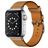 Mobigear Torino Bracelet Cuir Apple Watch Fermeture boucle ardillon - 42/41/40/38 mm - Marron