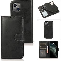 Mobigear Wallet Housse iPhone 15 Etui avec Coque Détachable Porte-Monnaie - Noir