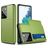 Mobigear Card Samsung Galaxy S21 Ultra Plastique rigide Coque arrière Antichoc avec porte-cartes - Vert