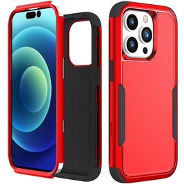 Mobigear Ultra Tough Coque iPhone 15 Pro Max Coque arrière Rigide Anti-Chocs - Rouge
