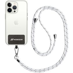 Mobigear Lanyard - Cordon de téléphone universel ajustable - Noir / Blanc